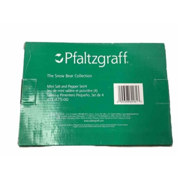 Pfaltzgraff The Snow Bear Collection 8 Individual Mini Salt & Pepper Shakers - Picture 2 of 4